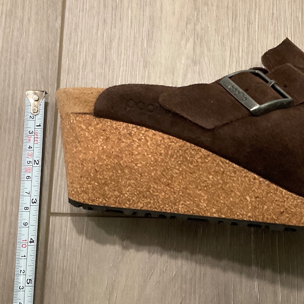 BIRKENSTOCK Papillio Fanny Suede Wedge Clog Brown Size Women’s 11 Like New - Picture 10 of 10